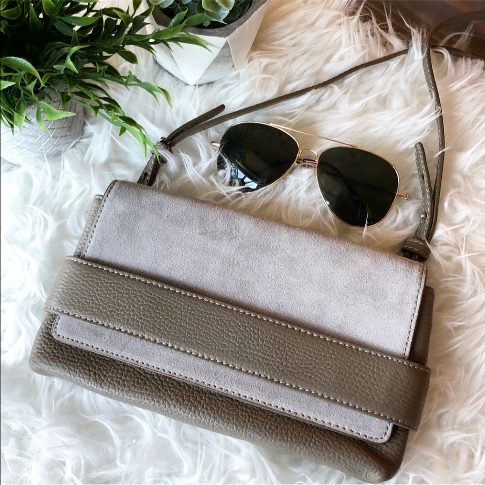 Banana Republic Two Tone Suede Crossbody Purse